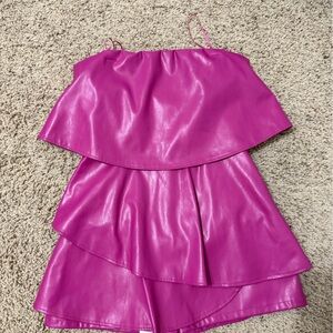 Chic Fuchsia Layered Mini Dress